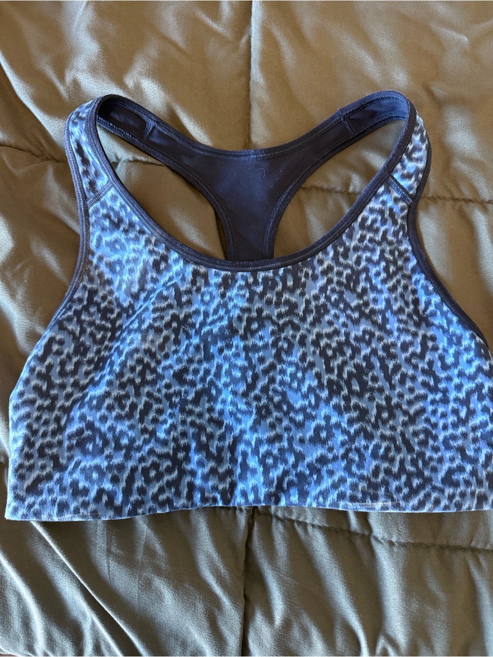 Old Navy Active Blue Leopard Print Racerback Sports Bra